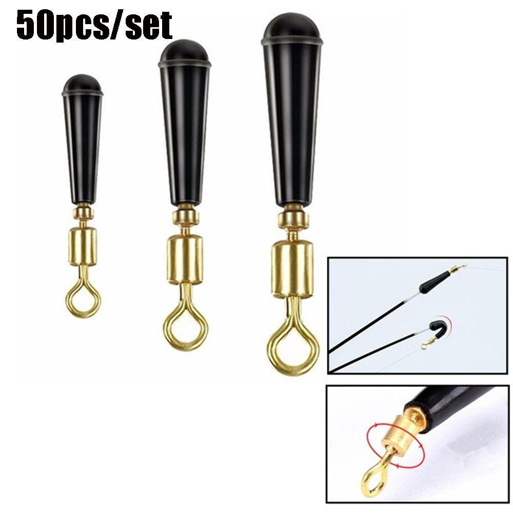 Top 50Pcs/Lot Alat Pancing Blok Putaran Karet Luar Bobber Baru