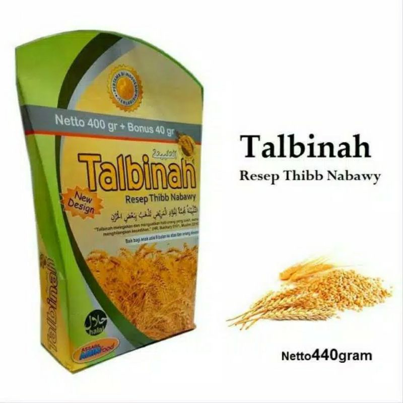 

talbinah resep thibb nabawy 400gr+40gr tepung gandum 100% original