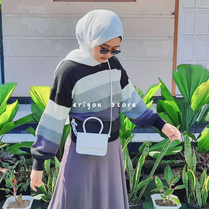 SWEATER TEBAL COMBO GRADASI WARNA