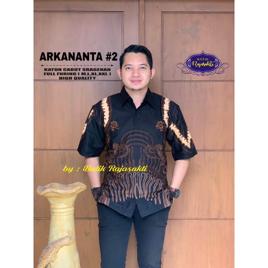 ARKANANTA RAJASAKTI KEMEJA BATIK SOLO PRIA LENGAN PENDEK PANJANG LAPIS FURING ATASAN PREMIUM MODERN KATUN HALUS KIPAS MELINGKAR PANJANG KOTA BULAN KUPU ABANG IJO KUSUMA WIJAYA 3 KUSUMO KUSUMOTRISNO LAKSMANA LOVEBIRTH LURUS HATI MACAN KUJANG MACAN KUNING