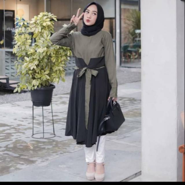 Baju Atasan Tunik Wanita Muslim Terbaru julie tunik murah berkualitas