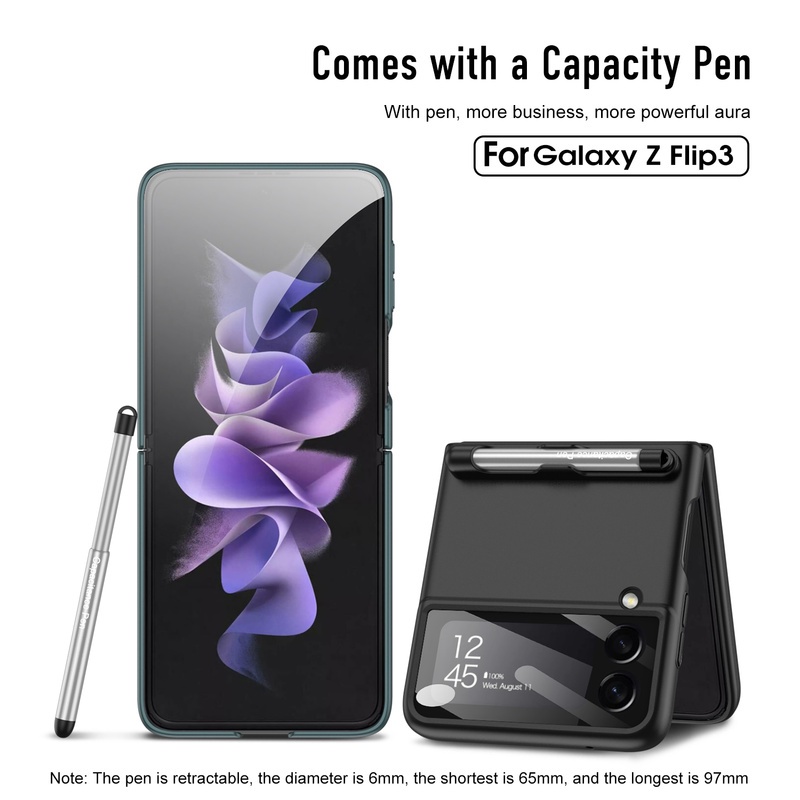 Case Layar Lipat Shockproof Ultra Tipis Dengan Stylus Untuk Samsung Z Flip3