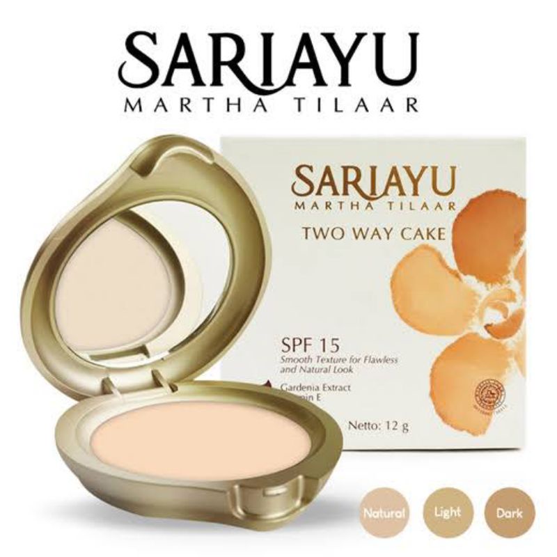 [SARIAYU]SARIAYU TWO WAY CAKE SPF 15 12gr/REFFIL BEDAK PADAT SARIAYU/LIGHT/NATURAL/DARK