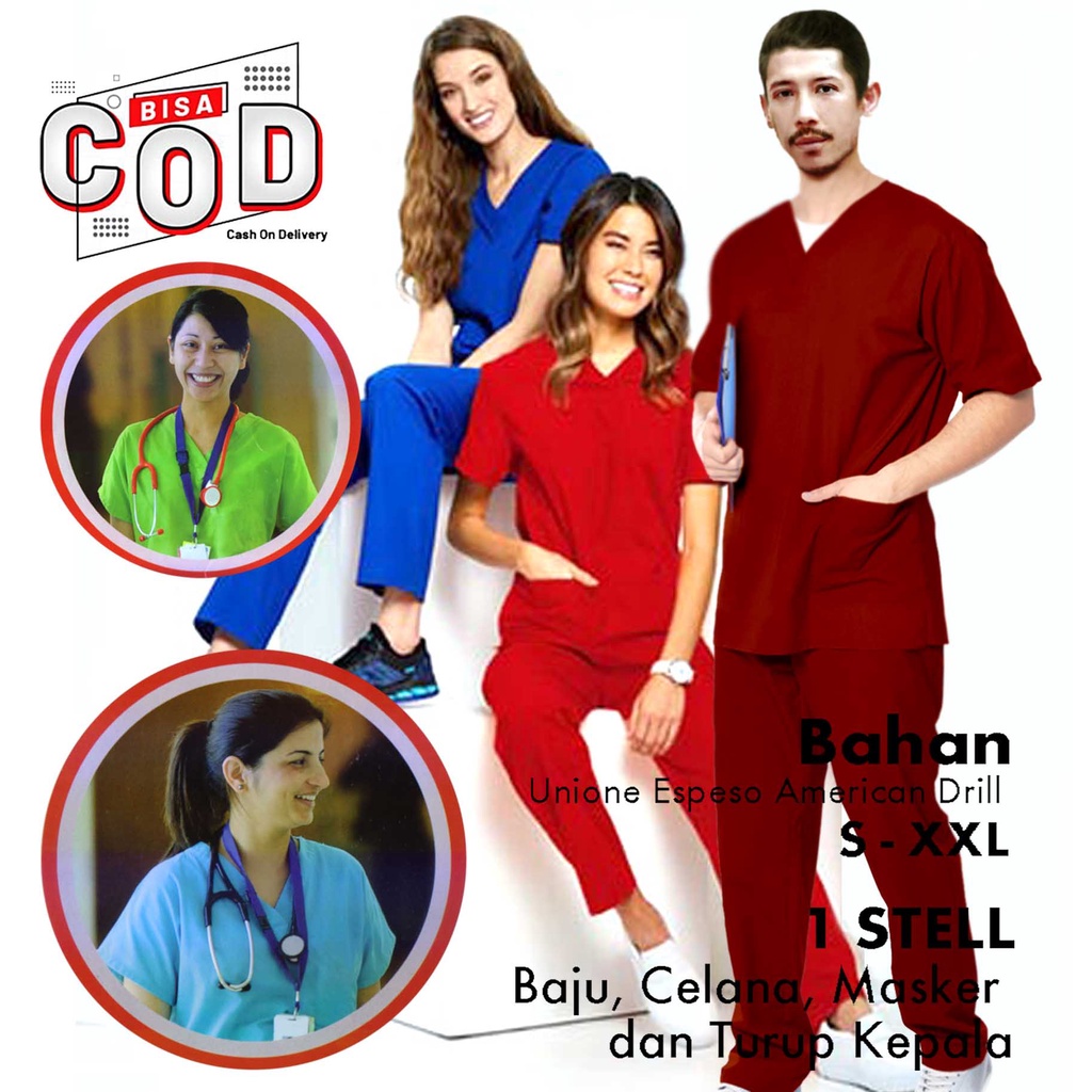 SETELAN BAJU OKA | 1 SET BAJU OK | BAJU JAGA | BAJU PERAWAT | SERAGAM JAGA | DOKTER | DOCTORS