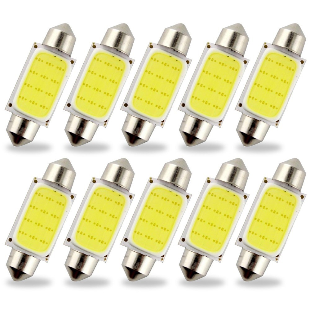 Lampu Interior Mobil LED COB Dome Light 39mm c5w BA9S 1 PCS - White