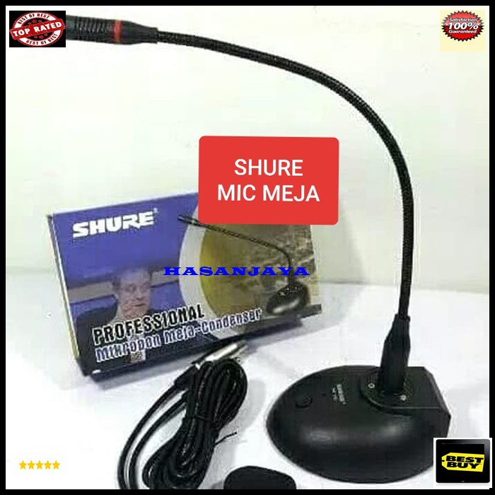 Shure condenser condesor mic meja mikrophone table podium microphone pro audio sound sistem vokal vocal mik profesional panggung dj studio meeting rapat pengeras suara  suara bagus, jernih dan bersih 1bh microphone 1bh kabel 5-7meter 1bh busa Suara bagus,