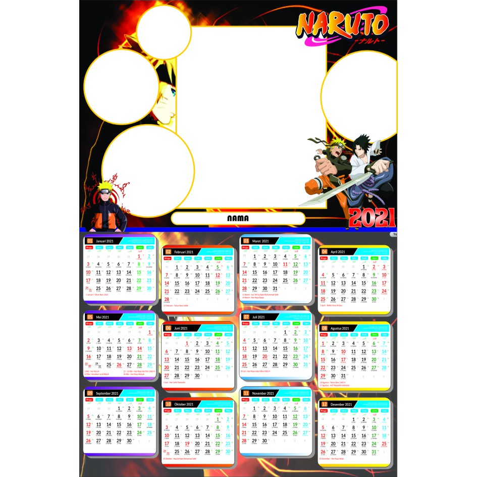 Template Kalender 2021 Kartun Png - Celoteh Bijak