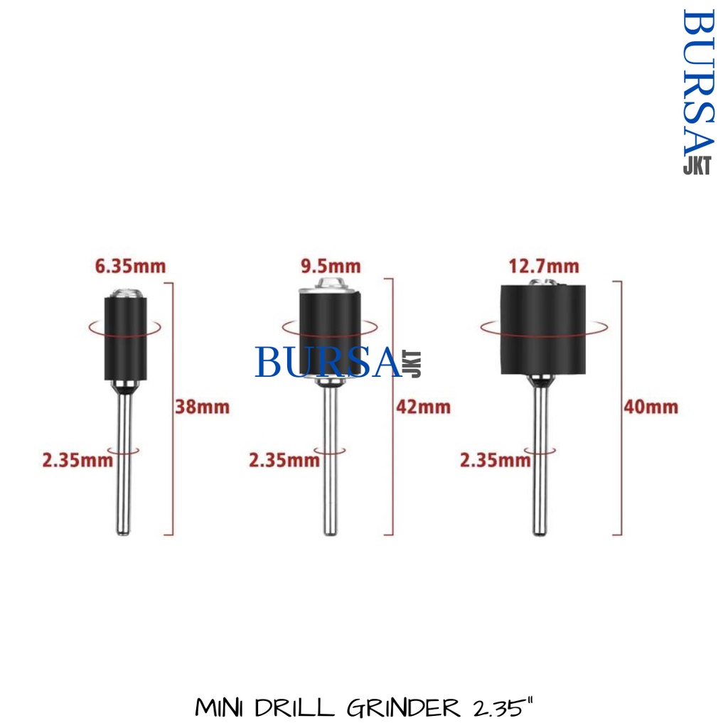 BATANG AS MANDREL 2.35 / 3.17 MM SHAFT GERINDA AMPLAS DRUM SANDING BULAT