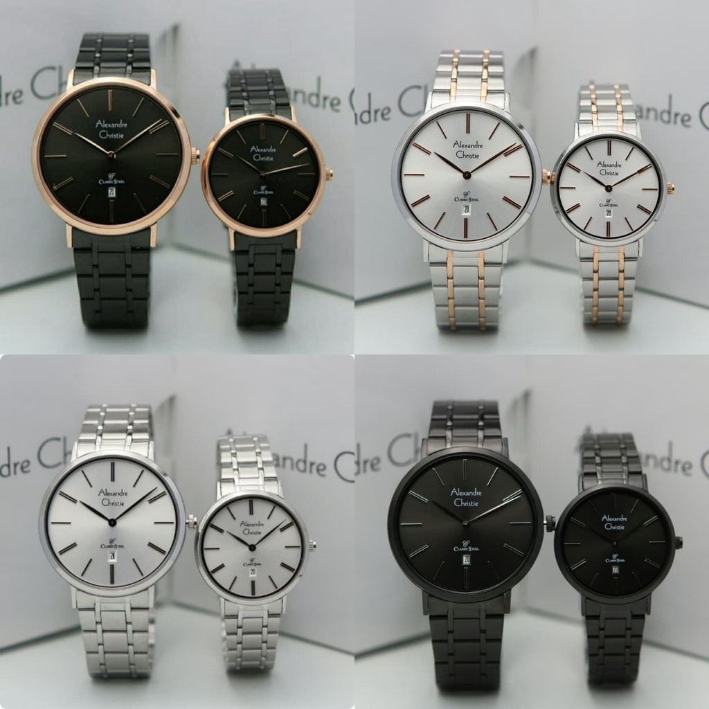 JAM TANGAN COUPLE ALEXANDRE CHRISTIE AC 8597 HARGA SEPASANG ORIGINAL