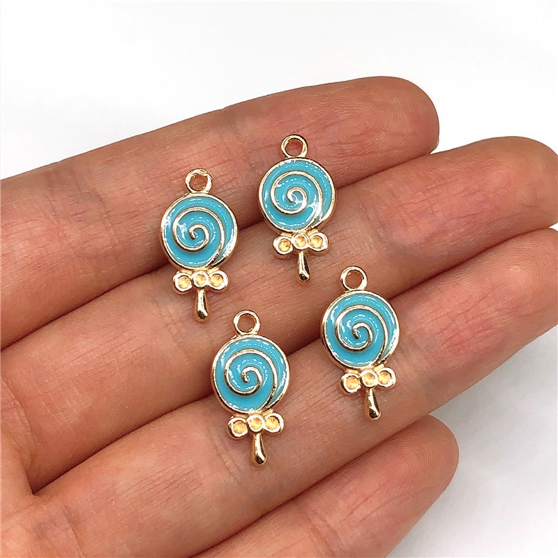 4pcs Liontin Mahkota Bintang Hati Biru Bahan Alloy Charms