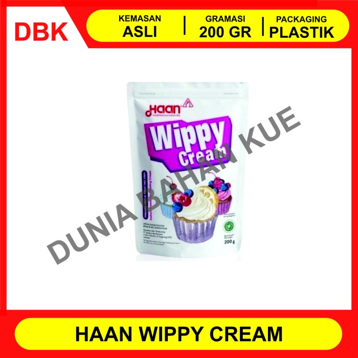 

Krim- Haan Wippy Cream Pouch 200 Gr / Whipping Cream / Whipped Cream Instan -Krim.