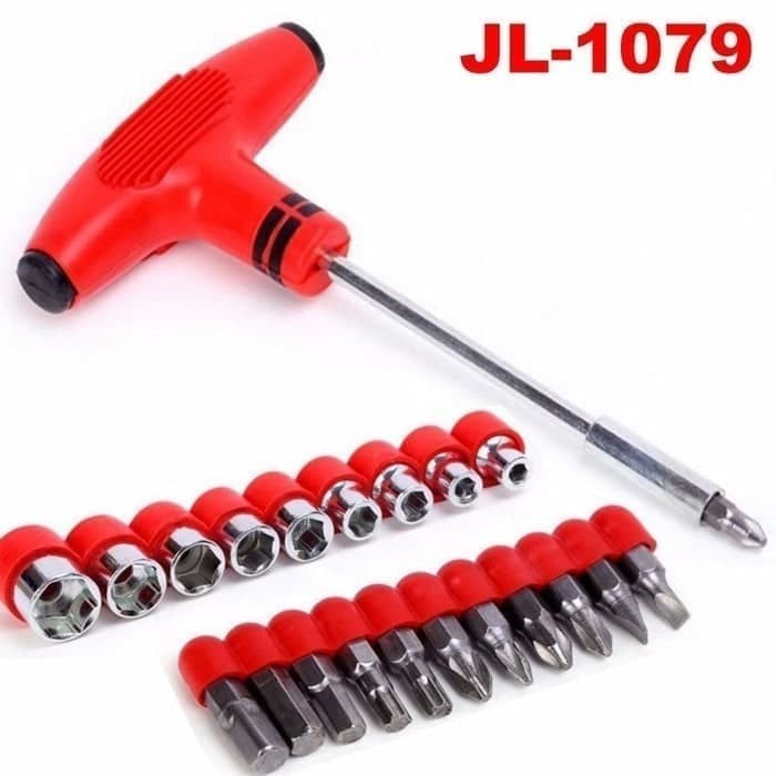 TERLARIS OBENG T 24 PCS SOCKET DAN BIT SET| Obeng &amp; Kunci T alat bengkel motor tool bunga (OBENG T)