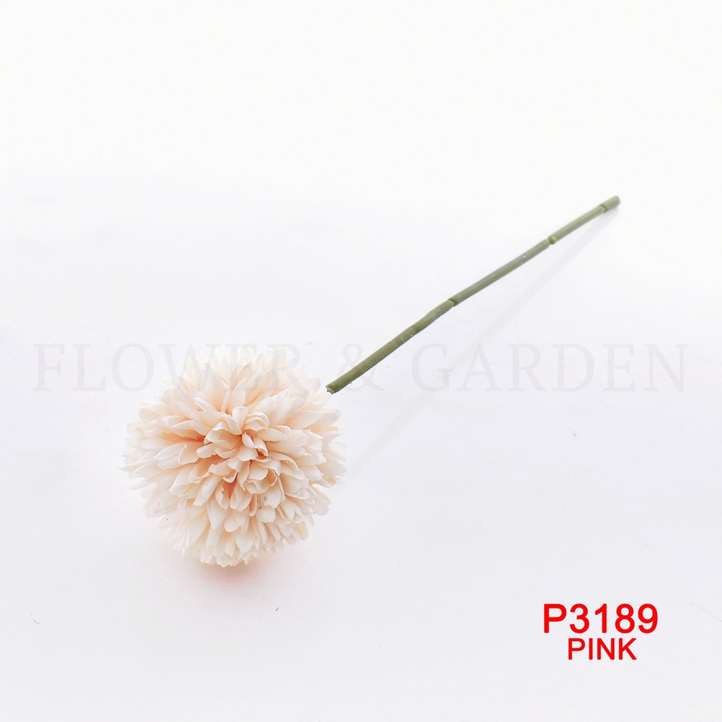 HMPU P3189 Bunga Palsu Plastik Dandelion Bola Bunga Tunggal Bunga Buatan Krisan Bunga Hias-8