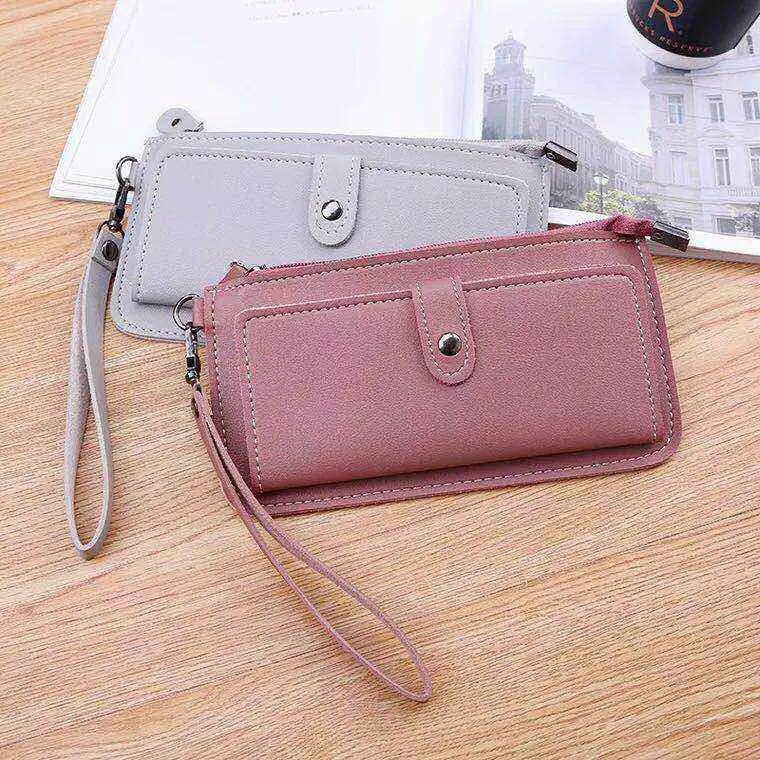 Alibaba1688 Dompet Wanita Mode Multifungsi/Dompet Panjang Resleting