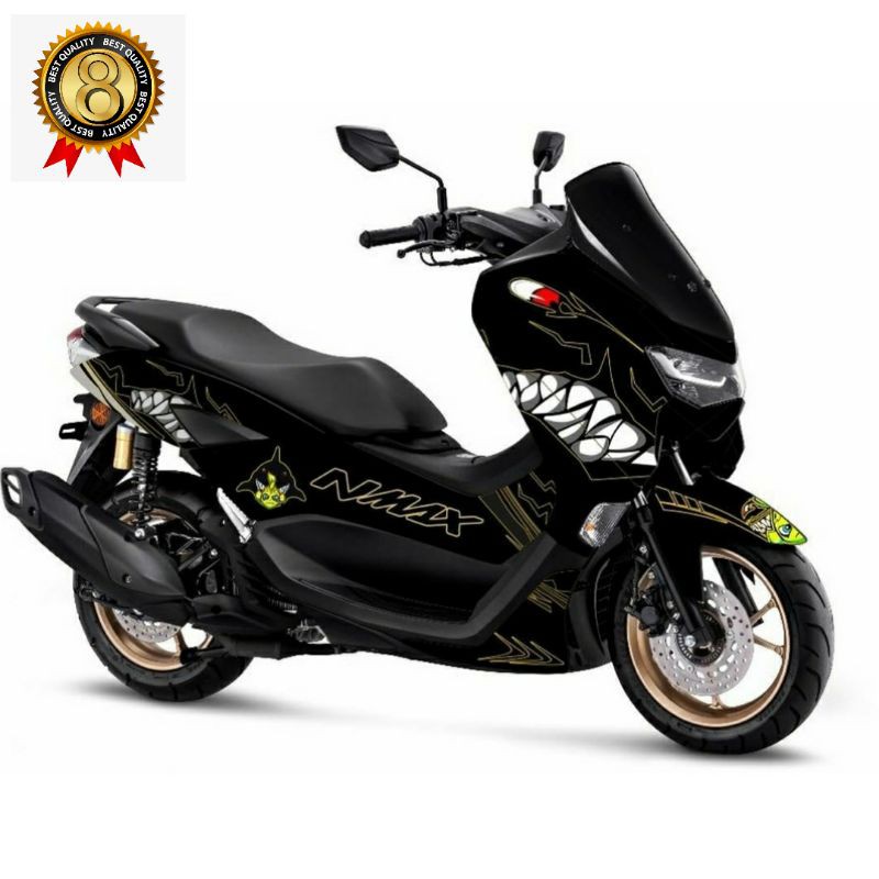 Decal sticker NMAX new Shark black hitam