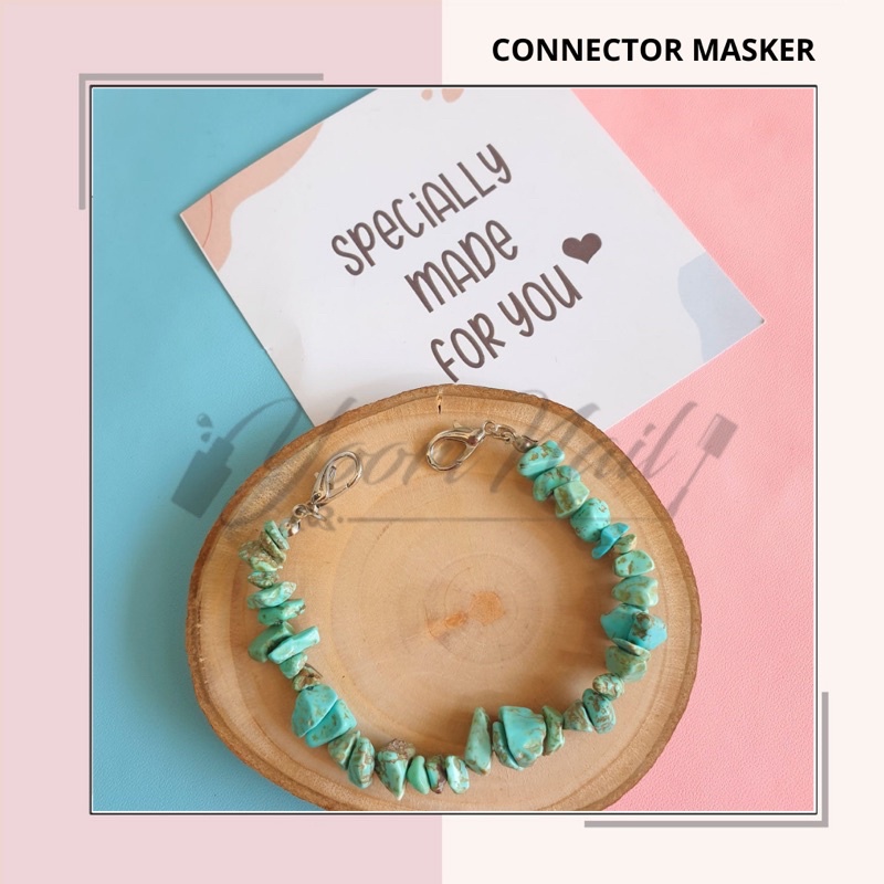 Connector masker dewasa batu alam mutiara crystal aestetic konektor hijab multifungsi gelang konektor masker