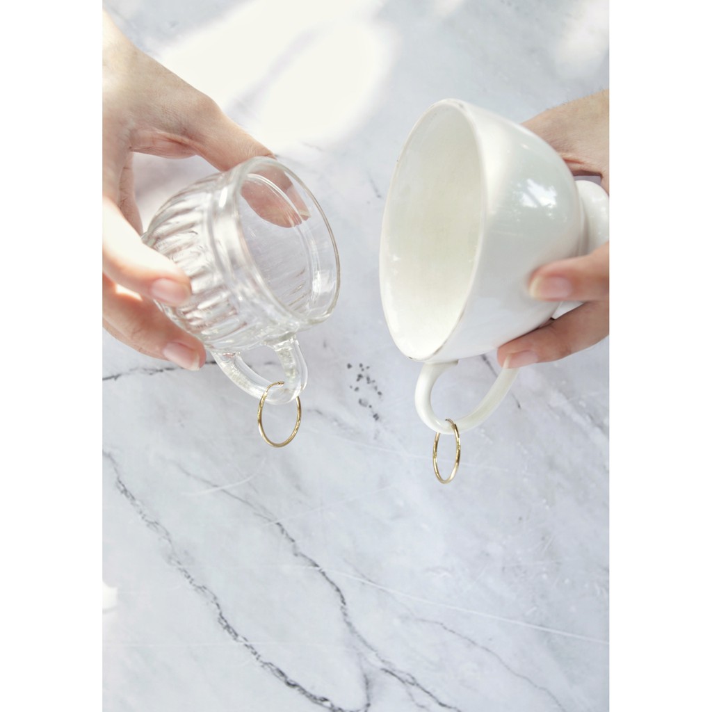 Irish Hoop Anting Stainless Steel Gold Plated 14K