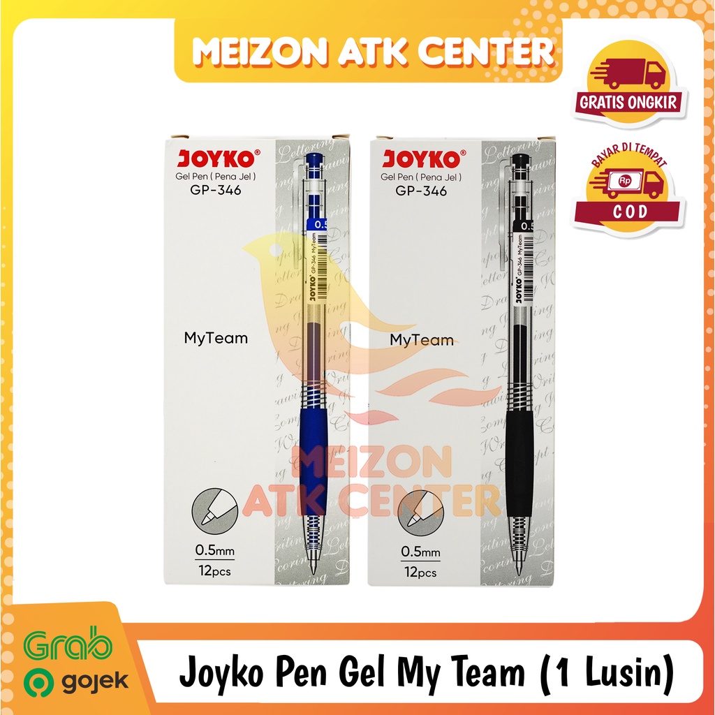 

JOYKO Pen Gel GP-346 My Team 0.5mm Pulpen Cair Pena Bolpoint [1 LUSIN]