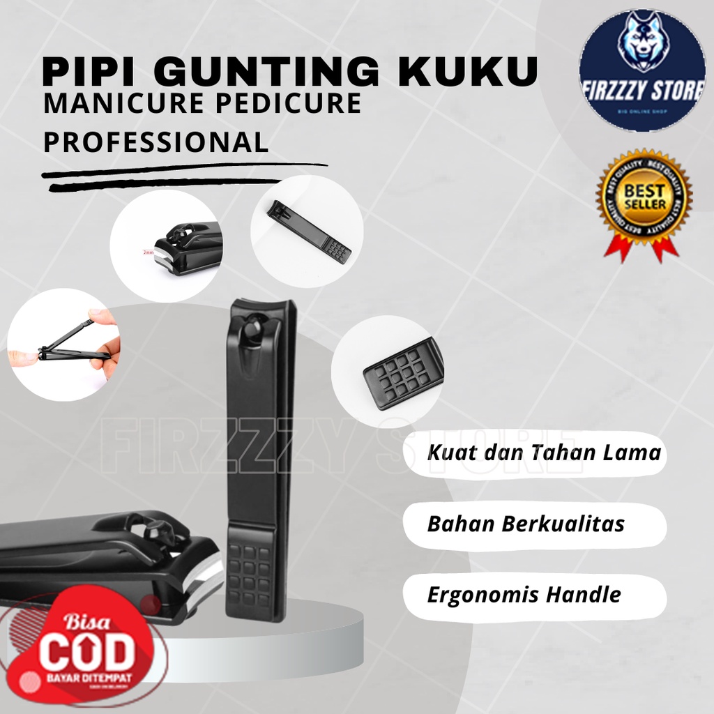 PIPI Gunting Kuku Manicure Pedicure Professional Warna Silver / Hitam