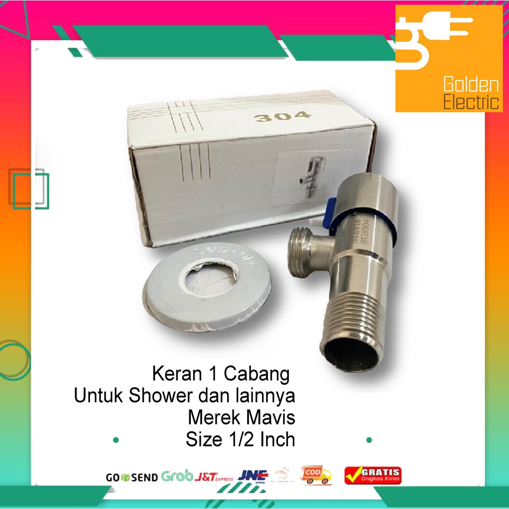 Stop Kran Keran Air Tembok 1Cabang L Jet Shower Closet Stainless Steel