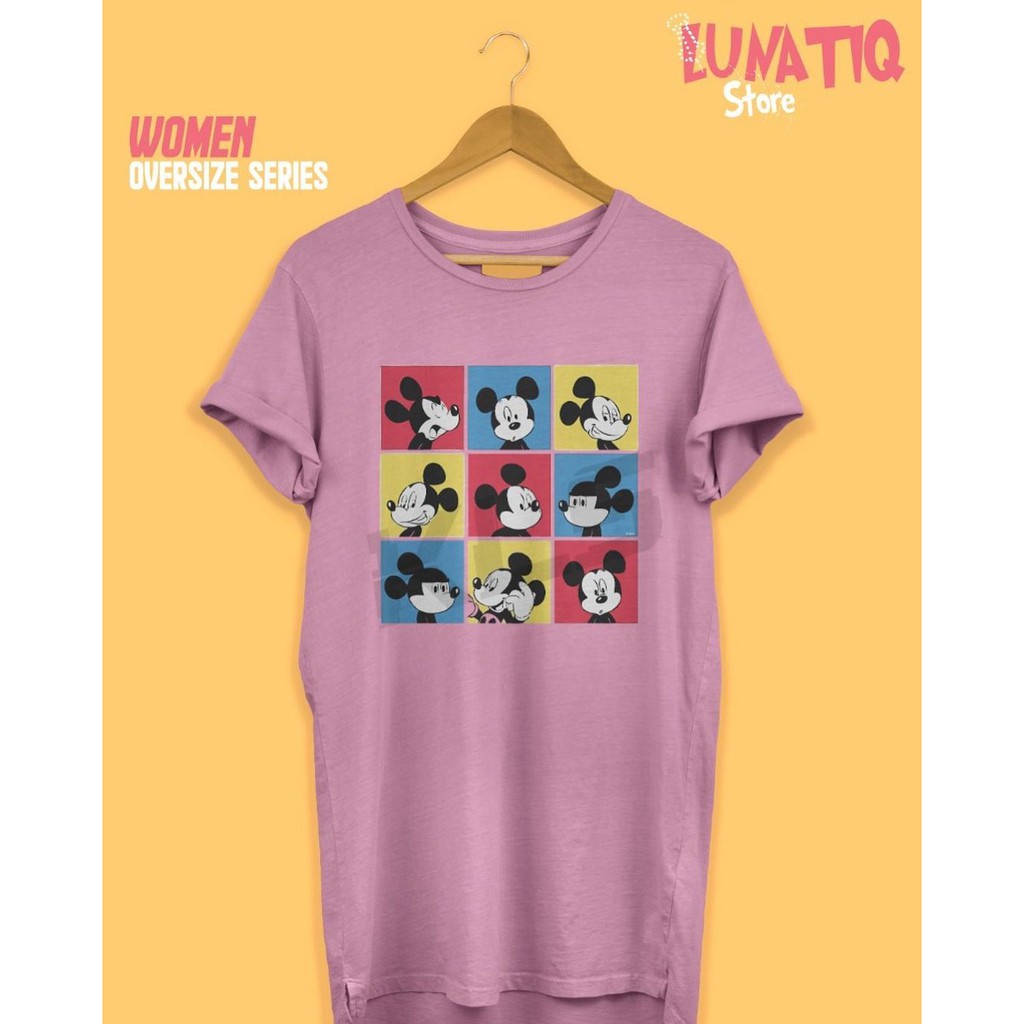 KAOS OVERSIZE MICKEY MOUSE WANITA PINK