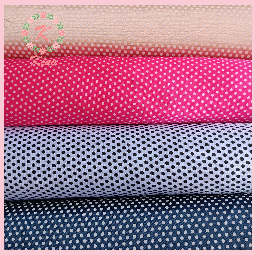[GROSIR PER ROLL] Kain polkadot bahan satin halus kain hijab bahan pakainan wanita background backdr