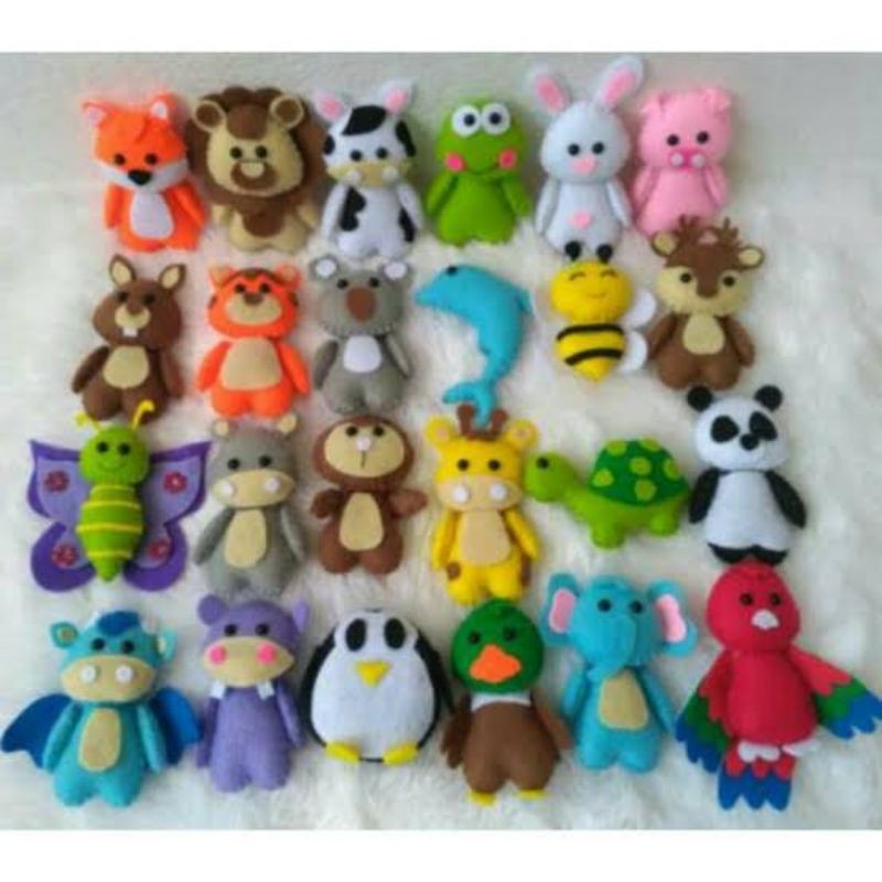 boneka hewan mini flanel