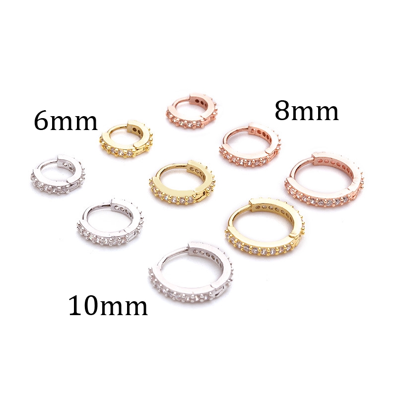 1pc Anting Bulat Mini Ukuran 6mm 8mm 10mm Untuk Wanita