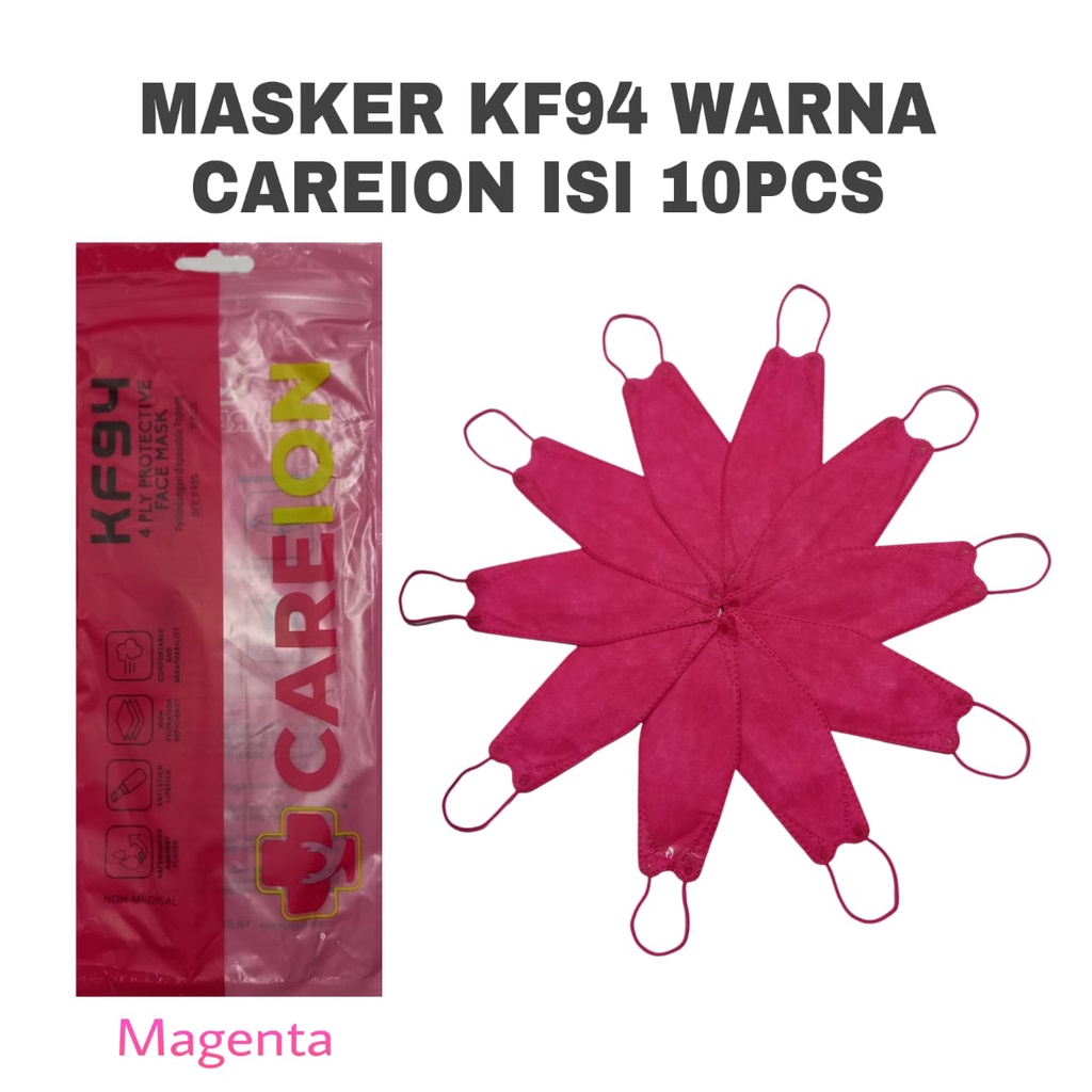 Masker KF94 Korea 4 Lapisan Anti PM 2.5 Isi 10 || Masker KF94 Care Ion Korea Anti Virus Isi 10
