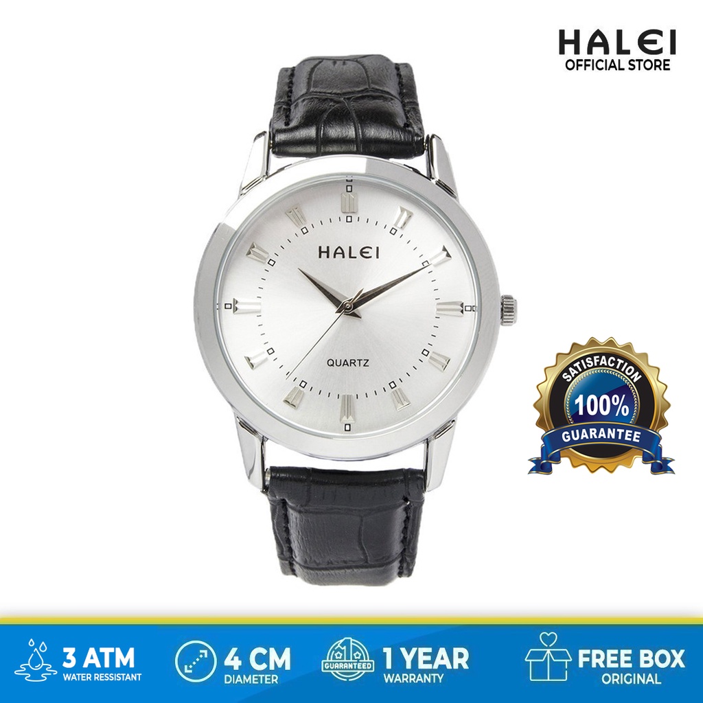 Premium (RRW) Halei Jam Tangan Pria Casual Halei watch Original Terlaris Kulit Halei Tahan Air