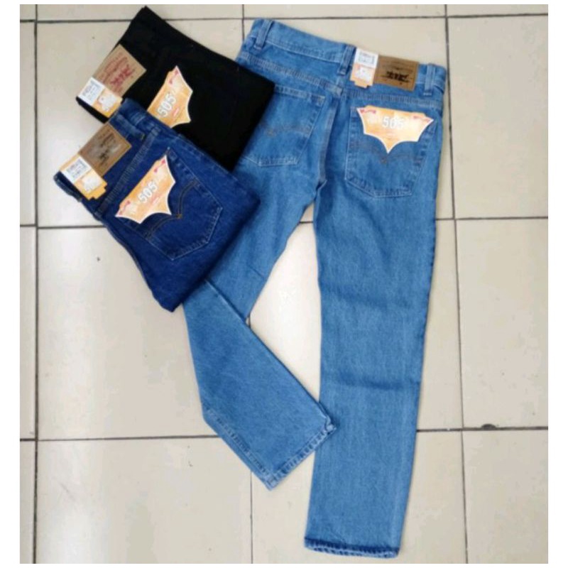 Celana Jeans Panjang Pria Standar Reguler Celana Panjang Jeans Basic Pria Celana Panjang Denim Pria Bahan Jeans Tebal