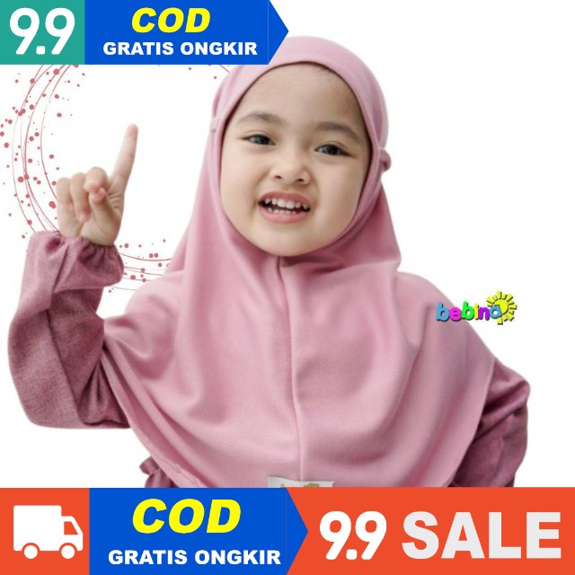 Bergo Jilbab Anak Perempuan Original Usia 2-6 Tahun Bahan Kaos