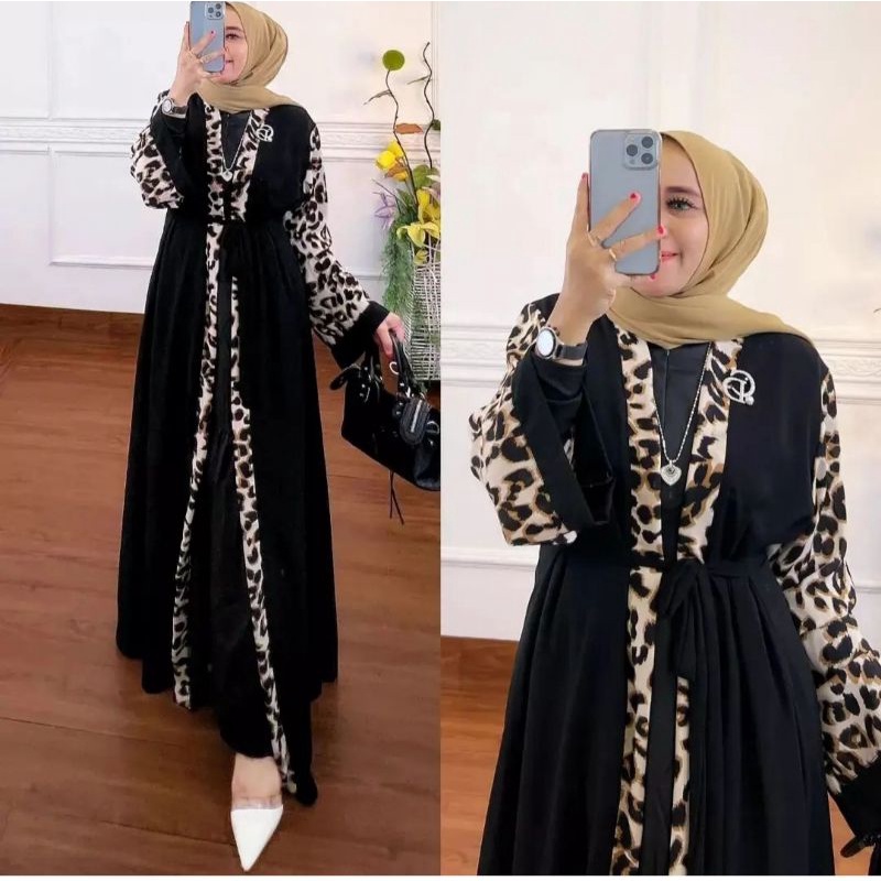 Gamis srikandi muslimah/longdress army muslim/maxi army hijabbers/maxi dress bordir army