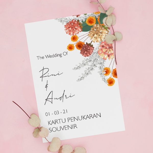 Image of Kartu / Voucher Souvenir | Kartu Pengambilan Makanan | Kartu Ucapan Terimakasih Pernikahan | Wedding Card 006 A #0