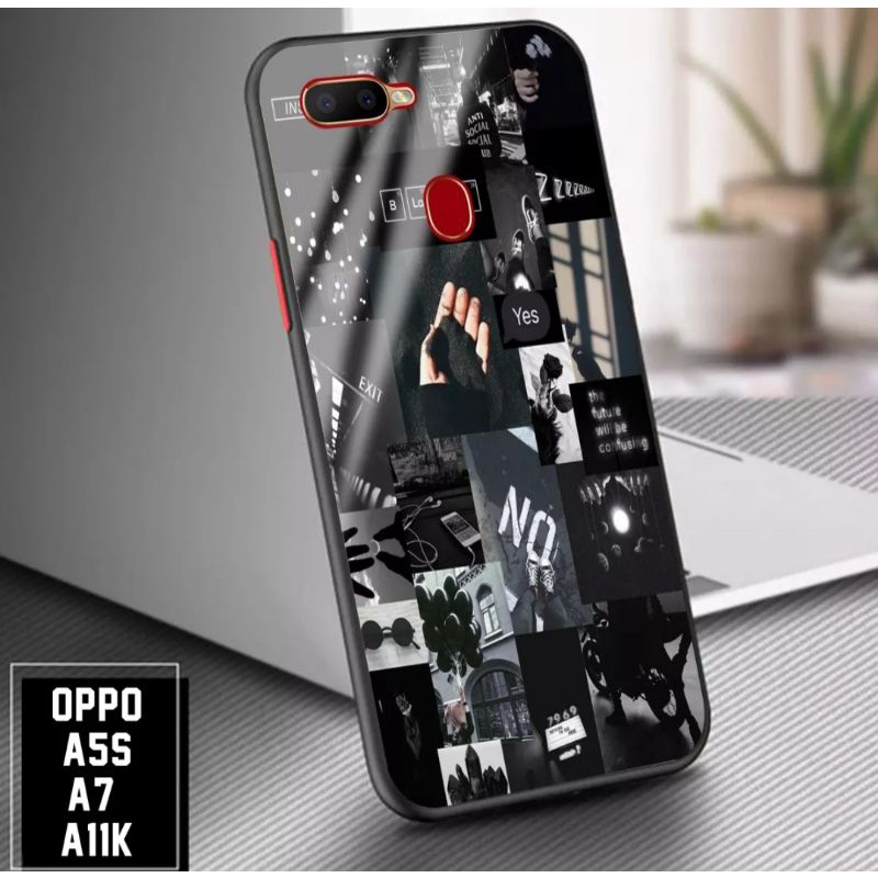 SHOWCASE CASE OPPO A5S/A7/A11K DESIGN AESTHETIC BLACK SERIES