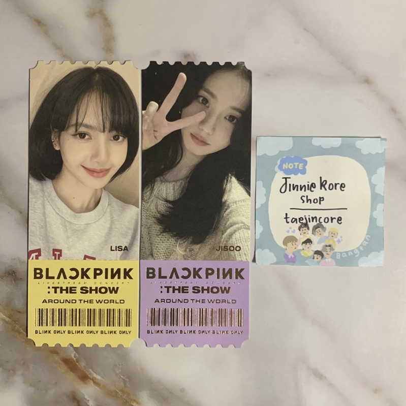 BLACKPINK THE SHOW THE ALBUM PRE ORDER BENEFIT HOLO TICKET LISA JISOO BLACK WHITE VERSION POB TIX HO