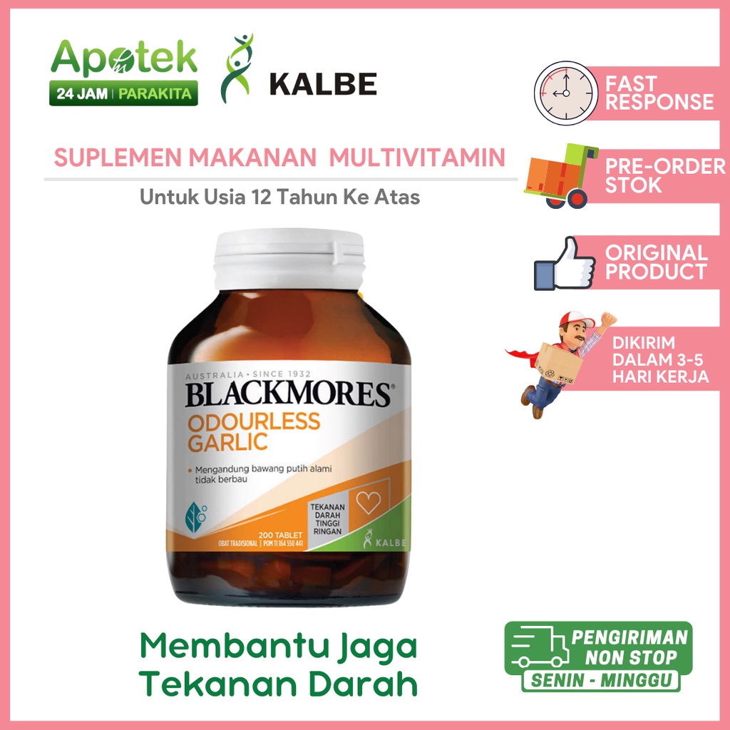 Blackmores Odourless Garlic Membantu meringankan gejala tekanan darah tinggi ringan