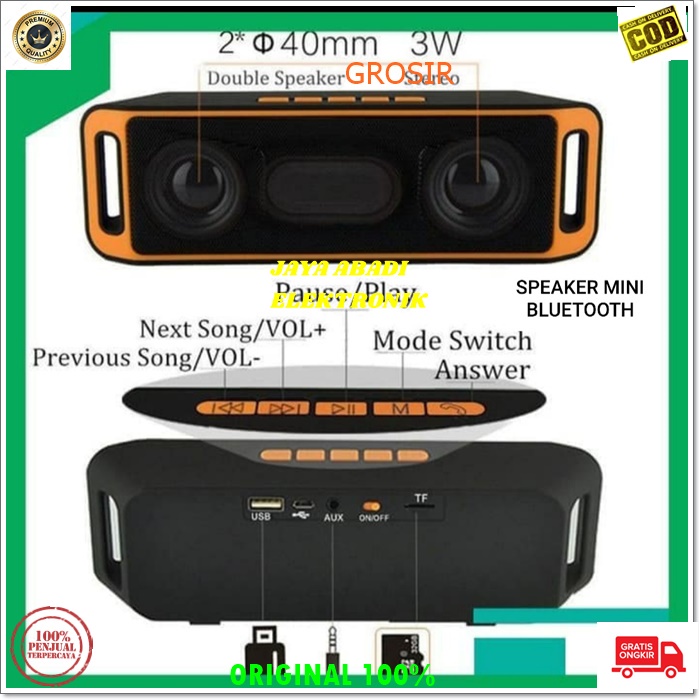 J243 ORIGINAL SPEAKER MINI PORTABLE BLUETOOTH SPK FM RADIO MUSIK AUDIO PENGERAS SUARA SOUND SISTEM USB MP3 SYSTEM CHARGER CASAN POWER SUARA JERNIH DAN NGEBASS cas baterai mic call HIFI quality TF Card power mini battrey smart microphone for hangsfree hand