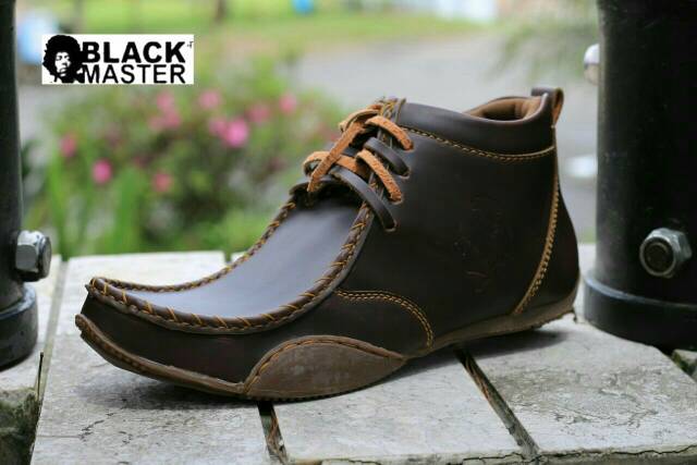 SEPATU SEMI BOOT KULIT ASLI BLACKMASTER FERRARI