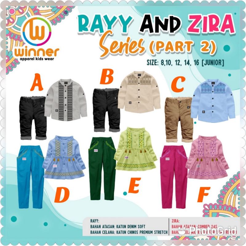 Setelan anak laki-laki dan perempuan set rayy and zira junior series winner size jumbo set kemko tunik rayy zira part 2 koko kemko winner