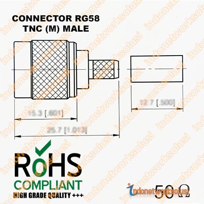 KONEKTOR CONNECTOR RG58 RP-TNC M (MALE)