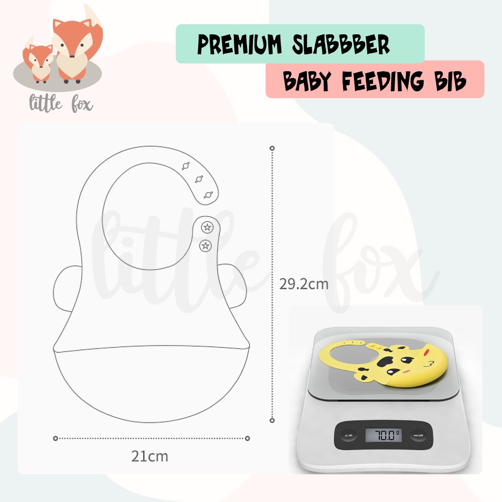 [ IMPORT] Celemek Makan Bayi / Bib Makan Baby Bahan Silicon Karet Waterproof