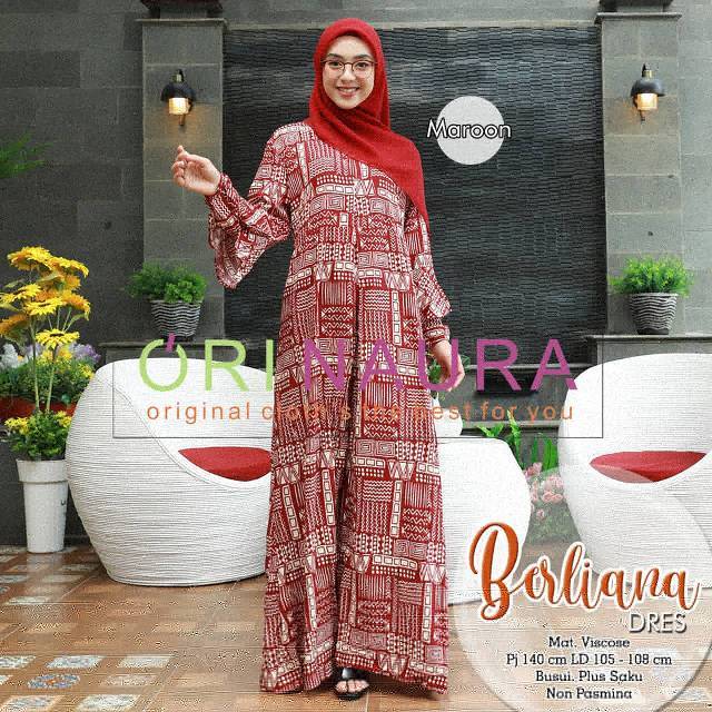 Berliana Dress Syari Asli Label Ori Naura