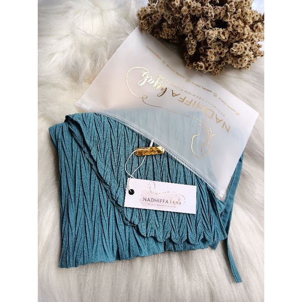 Bergo Plisket Padi Aleya Premium l Bergo instan Zafron-Wardah