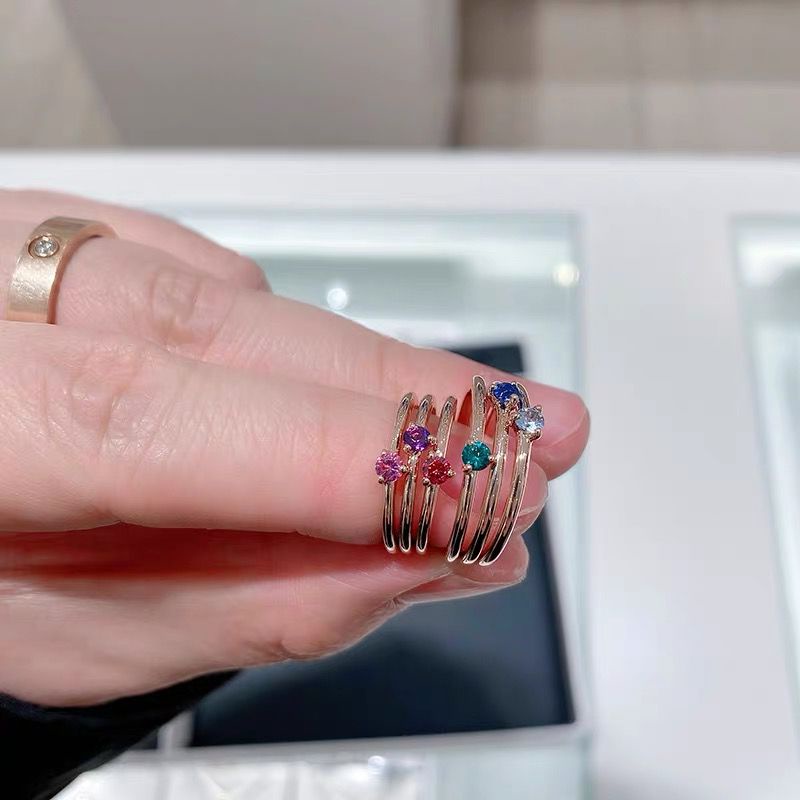 Pandora Cincin 18K Rose Gold Solitaire Aksen Berlian Untuk Wanita