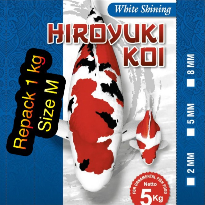 Hiroyuki koi food white shining repack 1 kg size M