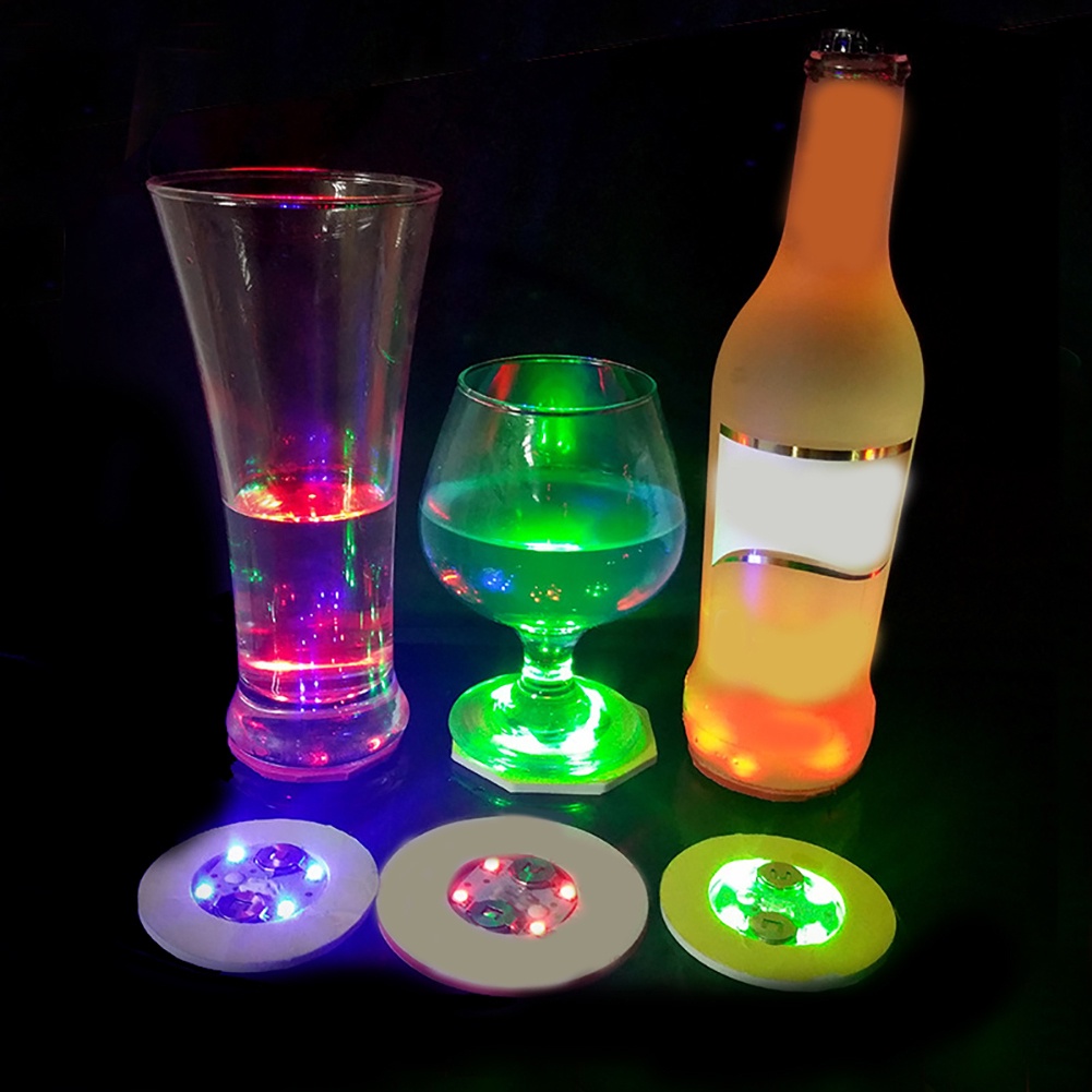 [Jianxin] Fashion Luminous Bottle LED Light Cup Sticker Mat Bar Club Party Coaster Decor