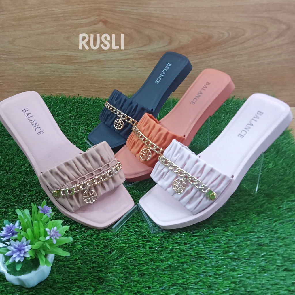 (COD) Sandal Jelly Import Teplek Krut Rantai Balance 268-24