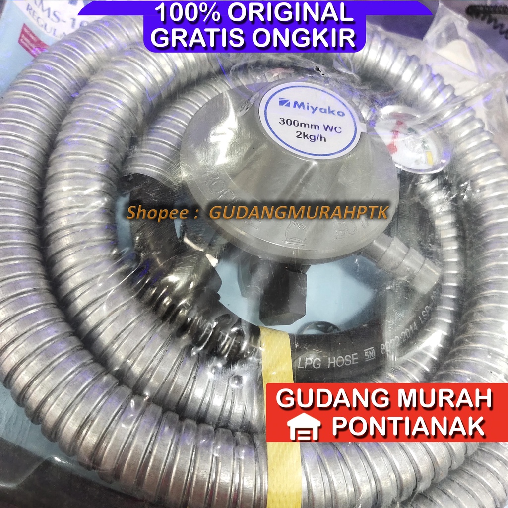 Selang Gas Miyako Regulator Besar Paket RMS 107 Aman dan Lengkap cincin gas