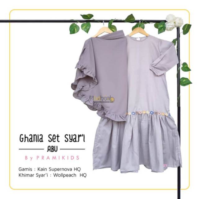 Gamis anak syari set khimar pakaian muslim anak perempuan ORI Yuahijab | Amor